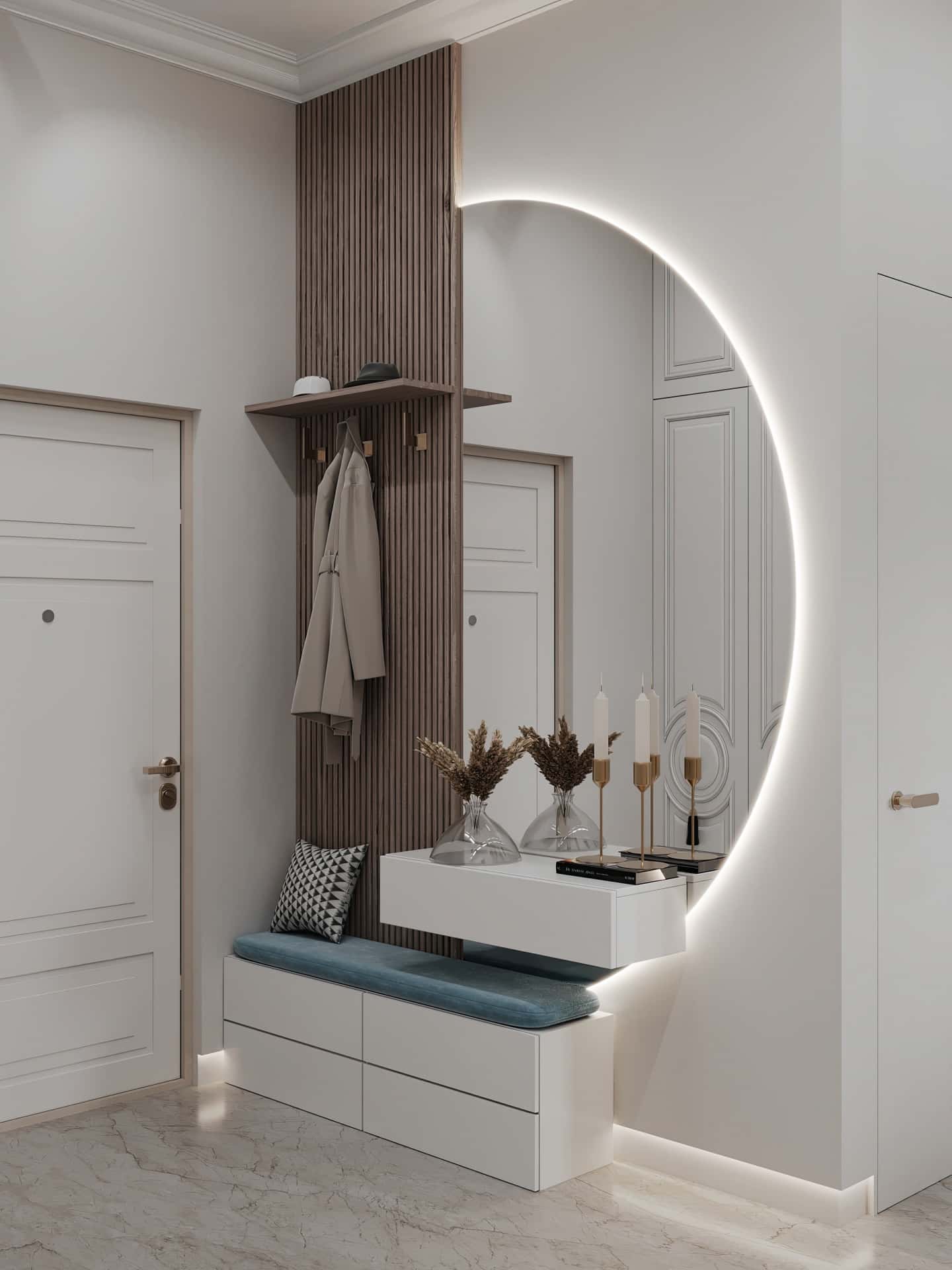 Дизайн и ремонт квартиры в ЖК Вереск — Удобство со вкусом, 88 м2. Прихожая и коридор, фото 2