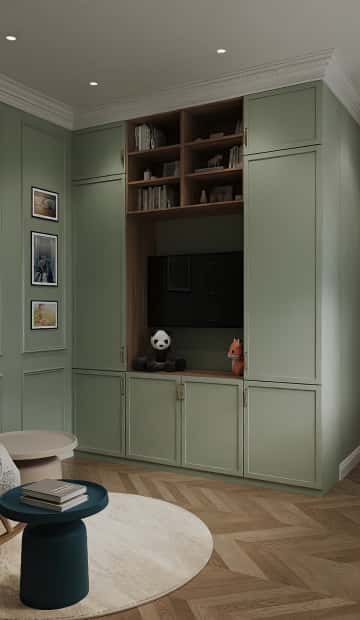 Систему хранения спланировали вдоль стены