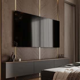 Современная роскошь. Дизайн и ремонт квартиры 111м2 ЖК Павелецкая сити в современном стиле. Мастер-спальня, фото 04