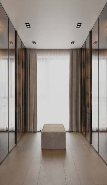 Со вкусом кофе. Дизайн и ремонт квартиры 120м2 в ЖК iLove в современном стиле. Гардеробная, фото 01