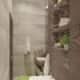Зелёный коврик в ванной, напоминает опушку леса. Дизайн и ремонт коттеджа в КП «Лесной родник» — Эстетика загородного минимализма. Фото 042