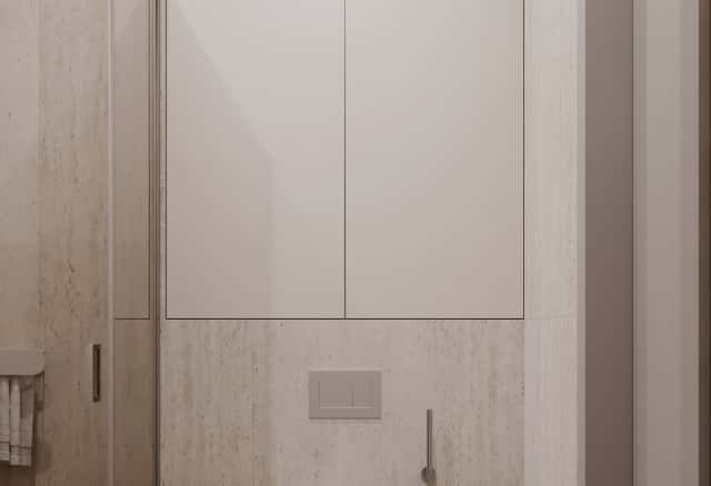 Фотографии санузлов. Скандинавский акцент. Дизайн и ремонт квартиры 95м2 ЖК Садовые кварталы в современном стиле. Мастер-санузел, фото 01.