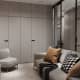 Оформление интерьера гостиной в светло серый цвет в современном стиле. Фото № 60537.
