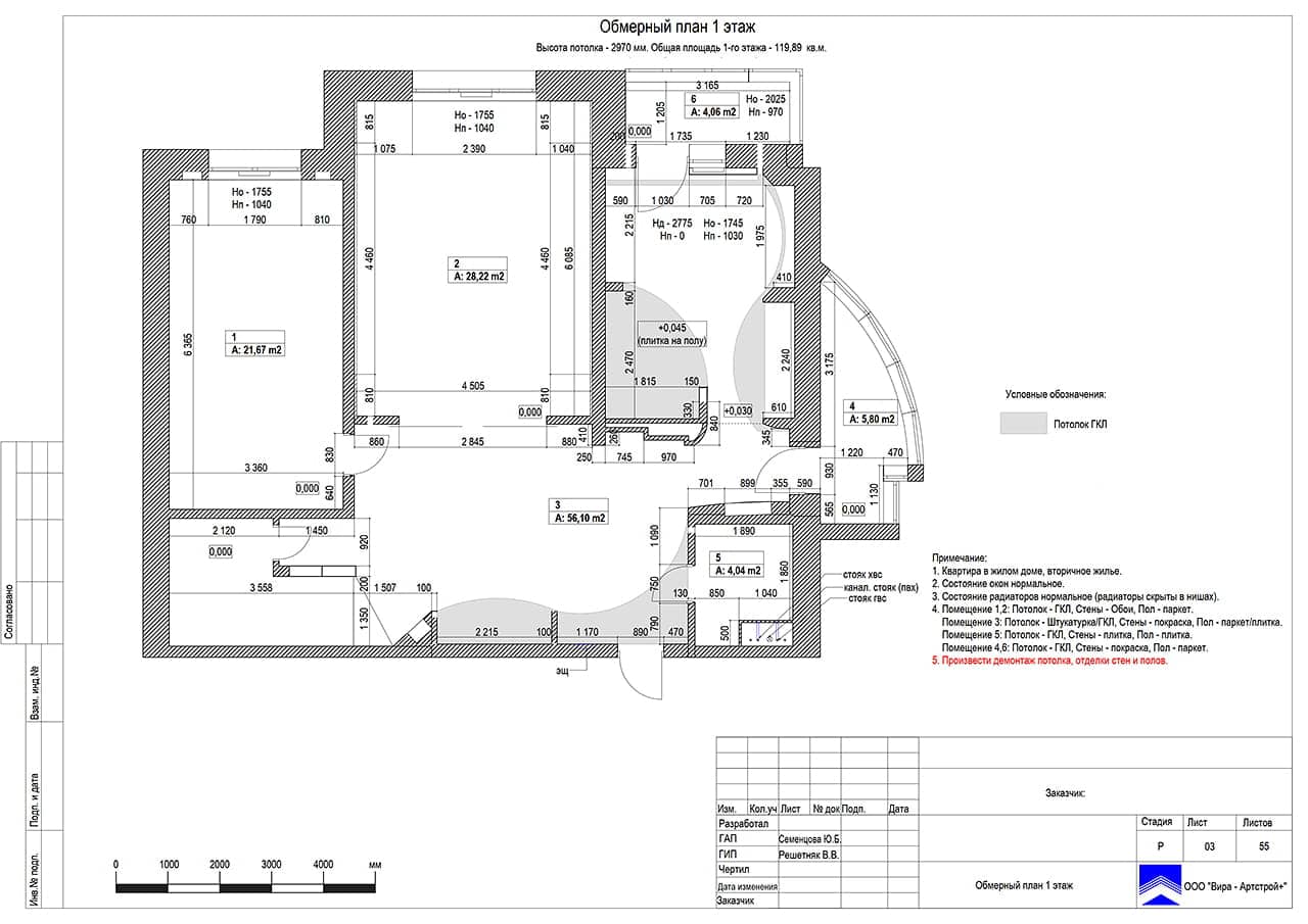Обмерный план. 1 этаж, квартира 240 м² в ЖК «Солнечный  Берег» 