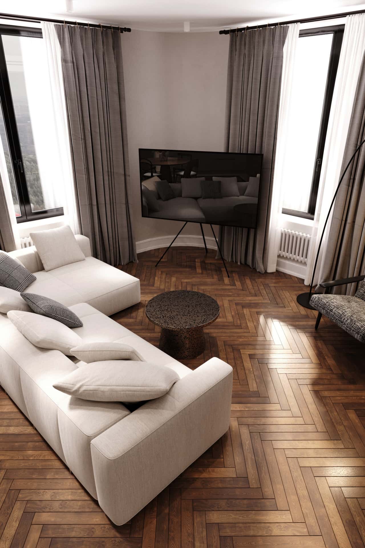 Дизайн и ремонт квартиры в ЖК Врубеля 4 — Дух Монмартра, 101 м2. Кухня-гостиная, фото 25