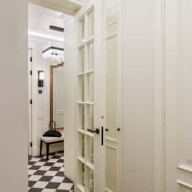 Американская классика. Дизайн и ремонт квартиры 119м2 ЖК Диалог в американском классическом стиле. Прихожая и холл, фото 07