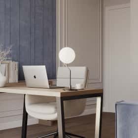 Фотографии кабинетов. Алгоритм комфорта. Дизайн и ремонт квартиры 64м2 ЖК Дом Достижение в неоклассике. Кабинет, фото 02.