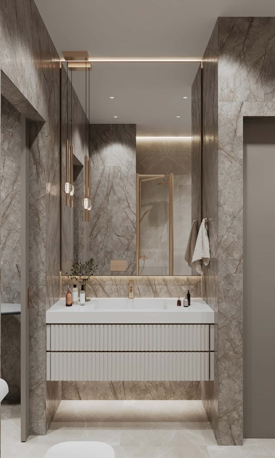 Дизайн и ремонт квартиры в ЖК Вереск — Удобство со вкусом, 88 м2. Санузел