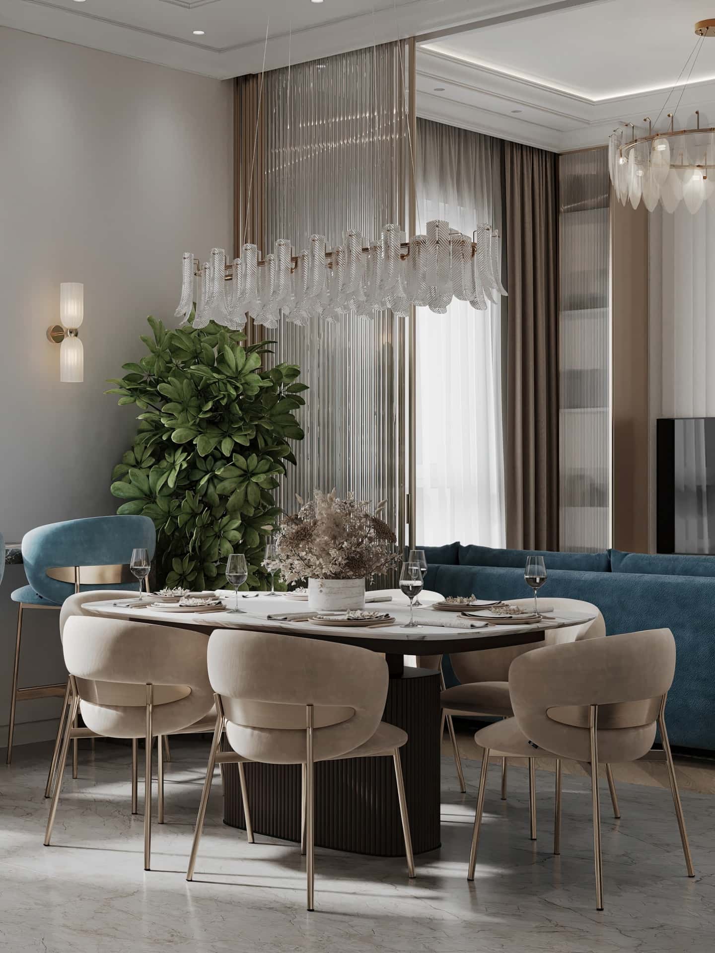 Дизайн и ремонт квартиры в ЖК Вереск — Удобство со вкусом, 88 м2. Кухня-гостиная, фото 4