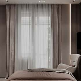 Тёплая гармония. Дизайн и ремонт квартиры 69м2 ЖК Большая семерка в современном стиле. Спальня, фото 01