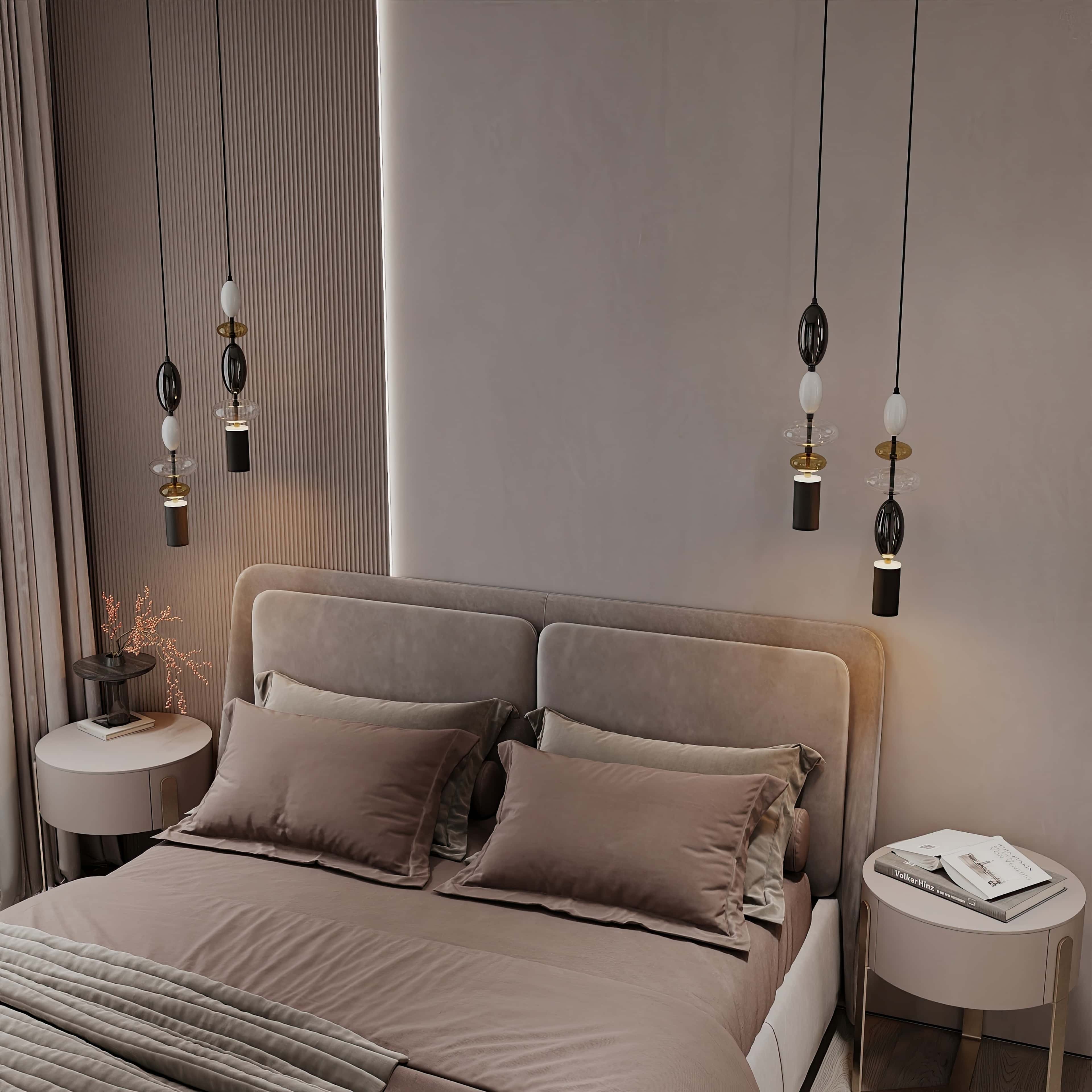 Оформление интерьера спальни. Фото № 80820.