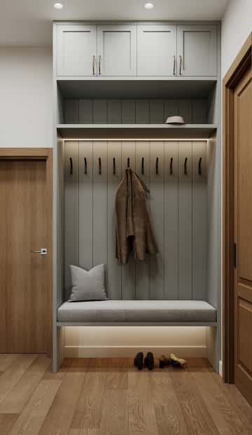 Песня в стиле кантри. Дизайн и ремонт квартиры 53м2 ЖК Вдохновение. Прихожая, фото 02