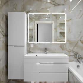 Деликатная классика. Дизайн и ремонт квартиры 65м2 в ЖК Кронштадтский 9 в современном классическом стиле. Ванная, фото 01