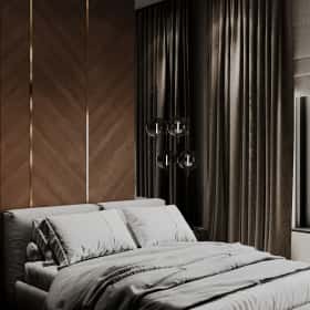 Высокие отношения. Дизайн и ремонт загородного дома 195м2 в КП Лесная поляна в современном стиле. 1 этаж Гостевая, фото 02