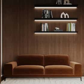 Высокие отношения. Дизайн и ремонт загородного дома 195м2 в КП Лесная поляна в современном стиле. 2 этаж Кабинет, фото 03