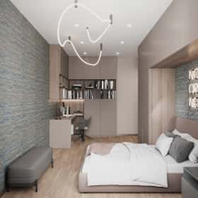 Утончённая простота. Дизайн и ремонт квартиры 123м2 ЖК Джаз в стиле современный минимализм. Комната мальчика, фото 01