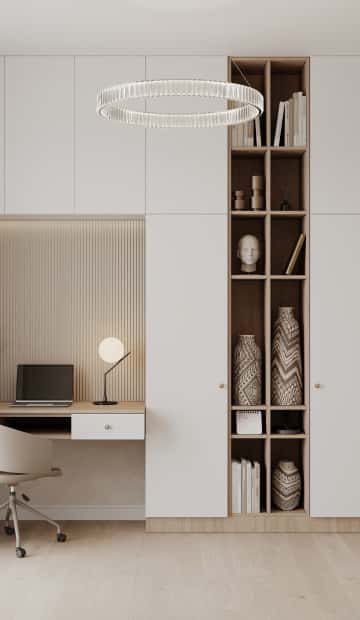 Пространство мечты. Дизайн и ремонт квартиры 71м2 ЖК Филисити в неоклассике. Кабинет