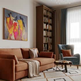 Песня в стиле кантри. Дизайн и ремонт квартиры 53м2 ЖК Вдохновение. Кабинет-спальня, фото 04