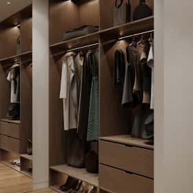 Объятия моря. Дизайн и ремонт квартиры 91м2 ЖК Событие в современном эко-стиле. Гардеробная, фото 03