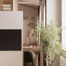 Очарование природы. Дизайн и ремонт загородного дома 116м2 в КП Британика в современном стиле. 2 этаж Спальня, фото 06