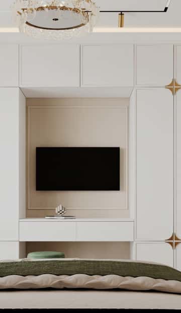 Современная роскошь. Дизайн и ремонт квартиры 111м2 ЖК Павелецкая сити в современном стиле. Спальня папы, фото 05