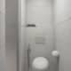 Ванная комната с ванной около панорамного зеркала. Дизайн и ремонт квартиры в ЖК «Крылатские холмы» — Гармония формы. Фото 0159