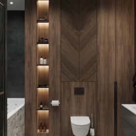 Свет и цвет. Дизайн и ремонт квартиры 105м2 в ЖК Will Towers в современном стиле. Ванная