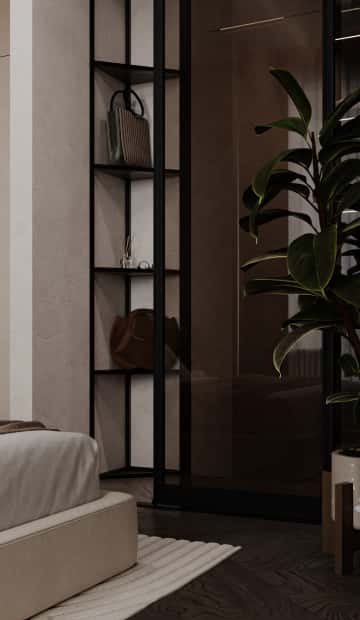 Натуральная палитра. Дизайн и ремонт квартиры 84м2 ЖК Shagal в современном стиле. Мастер-спальня, фото 04