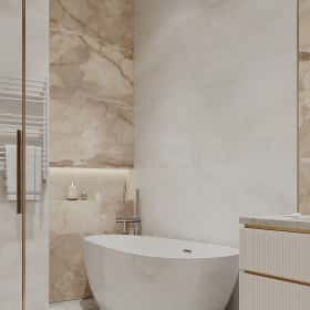 Богемная грация. Дизайн и ремонт квартиры 87м2 ЖК Режиссёр в стиле современная классика. Санузел, фото 02