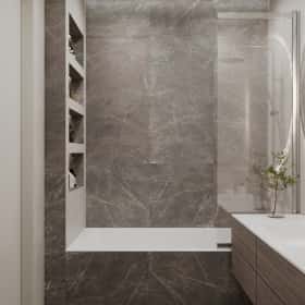 Ода современности. Дизайн и ремонт квартиры 63м2 ЖК Рассказово в современном стиле. Ванная, фото 01