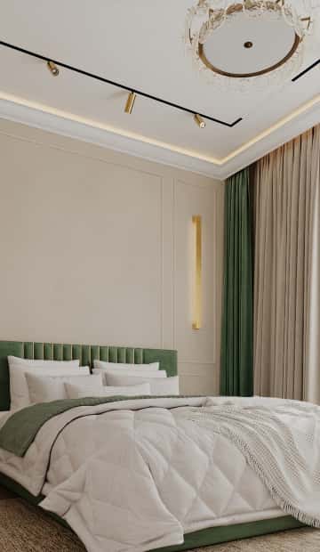 Современная роскошь. Дизайн и ремонт квартиры 111м2 ЖК Павелецкая сити в современном стиле. Спальня папы, фото 02