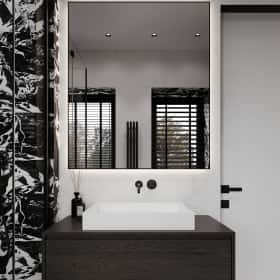 Изысканный монохром. Дизайн и ремонт таунхауса 164м2 в КП Бристоль в неоклассическом стиле. 2 этаж Душевая