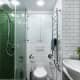 Зелёные мелкие квадратные плитки для украшения ванной комнаты. Дизайн и ремонт квартиры в ЖК «M-House»  — Функциональная эклектика. Фото 029
