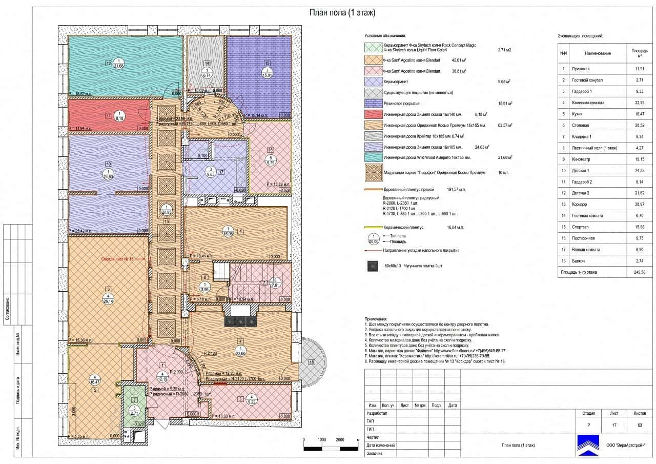 План пола 1, квартира 390 м²