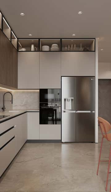 Со вкусом кофе. Дизайн и ремонт квартиры 120м2 в ЖК iLove в современном стиле. Кухня-гостиная, фото 02