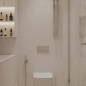 Алгоритм комфорта. Дизайн и ремонт квартиры 64м2 ЖК Дом Достижение в неоклассике. Санузел, фото 01