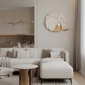 Богемная грация. Дизайн и ремонт квартиры 87м2 ЖК Режиссёр в стиле современная классика. Кухня-гостиная, фото 03