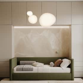 Цвета природы. Дизайн и ремонт квартиры 110м2 в ЖК Wow в современном стиле. Спальня младшего сына