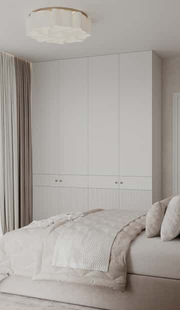 Пространство мечты. Дизайн и ремонт квартиры 71м2 ЖК Филисити в неоклассике. Спальня, фото 03