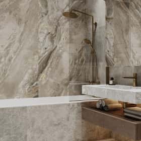 Современная роскошь. Дизайн и ремонт квартиры 111м2 ЖК Павелецкая сити в современном стиле. Мастер-санузел, фото 03