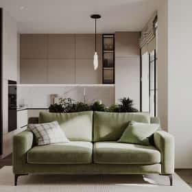 Растим чемпиона. Дизайн и ремонт квартиры 80м2 ЖК Ивантеевка 2020 в современном стиле. Кухня-гостиная