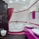 Шторка для ванной цвета шаронской розы акцентирует на себе часть внимание в этой комнате. Дизайн и ремонт квартиры в ЖК «DOMINION» — Квартира-ракушка. Фото 031