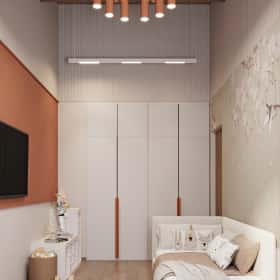 Очарование природы. Дизайн и ремонт загородного дома 116м2 в КП Британика в современном стиле. 2 этаж Детская, фото 03