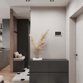 Утончённая простота. Дизайн и ремонт квартиры 123м2 ЖК Джаз в стиле современный минимализм. Прихожая