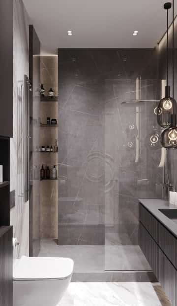 Диалог поколений. Дизайн и ремонт квартиры 93м2 ЖК Хэдлайнер в неоклассике. Санузел 2, фото 01