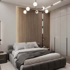 Ода современности. Дизайн и ремонт квартиры 63м2 ЖК Рассказово в современном стиле. Спальня, фото 02