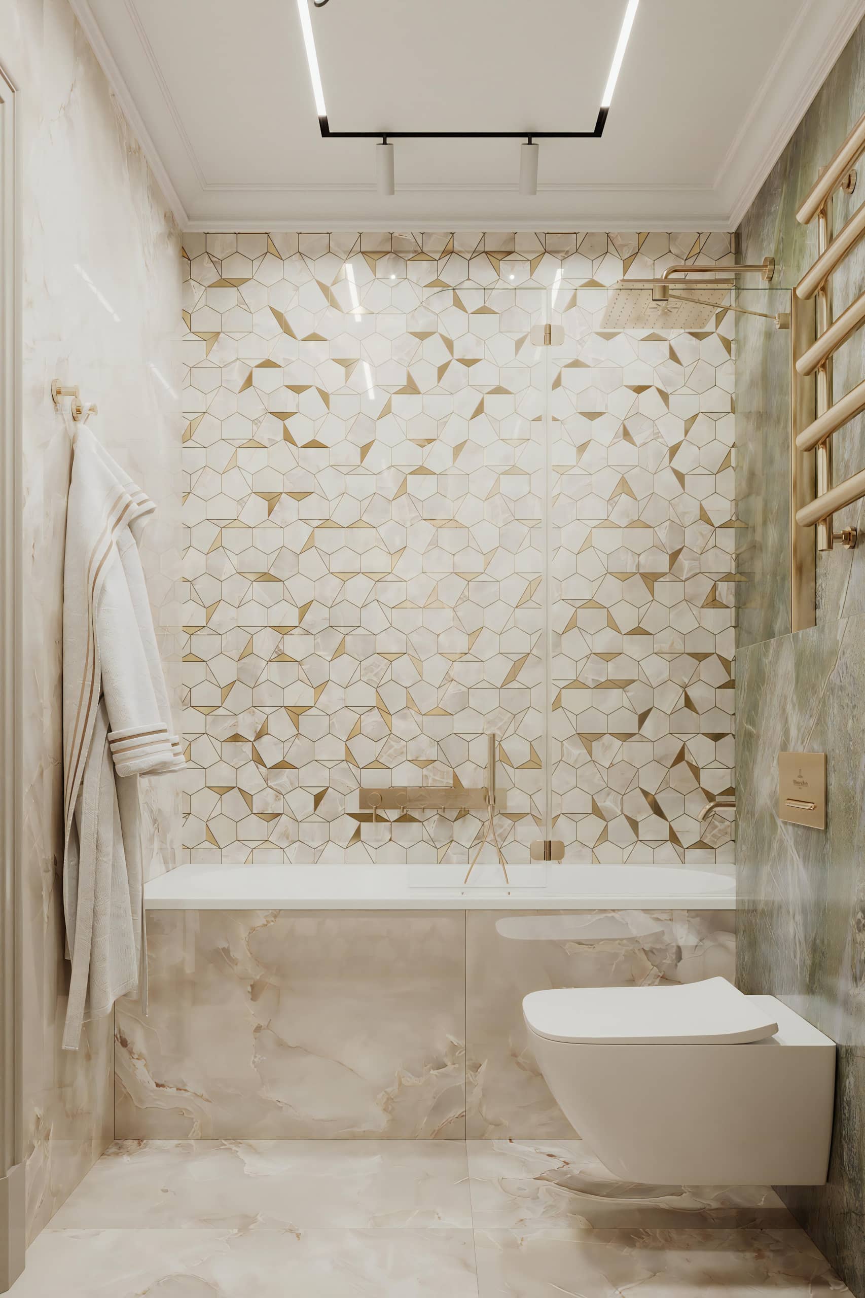 Оформление интерьера ванной комнаты в белый цвет. Фото № 71427.