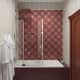 Плитка в ванной комнате имеет геометрический рисунок. Дизайн и ремонт квартиры в ЖК «RedSide» — Поэтичная классика. Фото 029