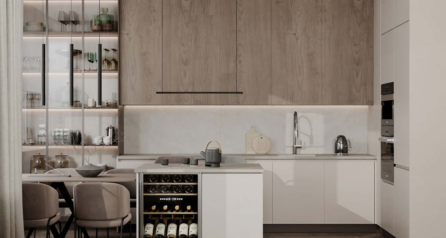 Ремонт квартиры 2025 в природных тонах — кухня Ремонт квартиры 2025 в природных тонах — кухня