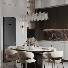 Удобство со вкусом. Дизайн и ремонт квартиры 88м2 ЖК Вереск в современной классике. Кухня-гостиная, фото 01